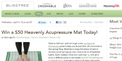 Acupressure mat review and giveaway by Blisstree